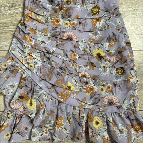 Astr women's S purple one shoulder puff sleeve floral mini dress whimsical girly - Picture 5 of 7